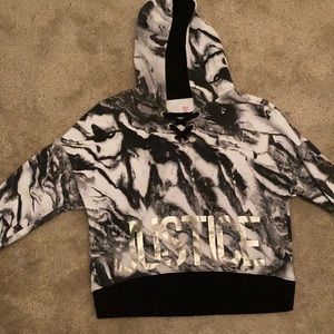 Girls marble hoodie with gold detailing